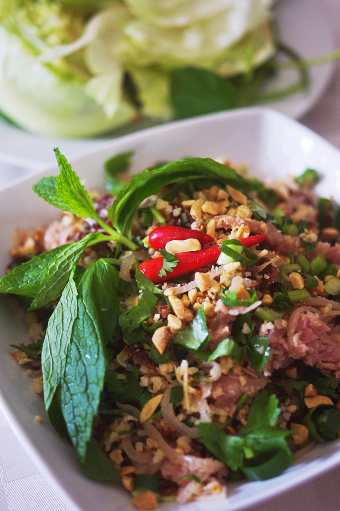 Lao Nam Khao crispy rice salad